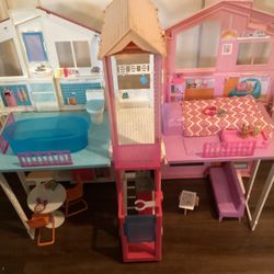 Barbie Dream House, Camper, Dolls, & Clothes Bundle! Pick up today!