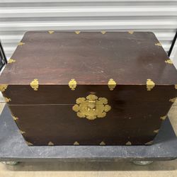 Vintage Wooden Korean Elm Tansu Chest Brass Hardware