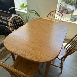 Solid oak dining table