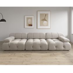 White Beige Cloud Couch Sofa 3-Seater Luxury Modern Living Room Sectional Modular 