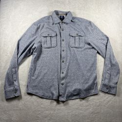 Johnnie-O Top Shelf Carl Lodge Shacket Soft Stretch Flannel Men’s L Blue #93