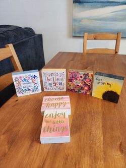 Group of 6 Wooden Block Signs - Prmitives by Kathy $10 Total (SE San Diego)
