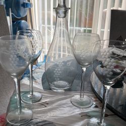 Wine Bottle With 4 Wine Glass Set
