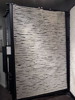 CB2 Levit Hand-knotted Black & White New Zealand Wool Area Rug 9’ x 12’