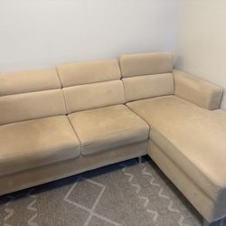 Fabric sectional sofa with chaise