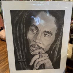 Bradford Bob Marley Signed Sketch Poster RARE