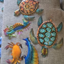 Ocean creature metal toys