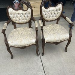 Mahogany Art Nouveau Arm Chairs