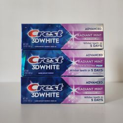 3 Crest Toothpaste Radiant Mint 2.4oz 