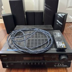 Onkyo Receiver And 7 Speakers System