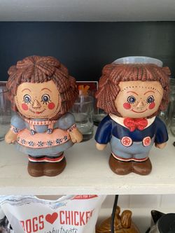 Vintage Porcelain Raggedy Ann and Andy