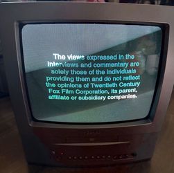 Vintage Toshiba 13" TV DVD Combo Silver 2004 Built-in DVD Player with Remote