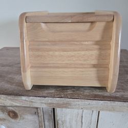 Pomerantz Solid Wood Recipe Box Index Card Holder Flip Up Lid Made Thailand 