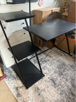 Black fiberglass desk