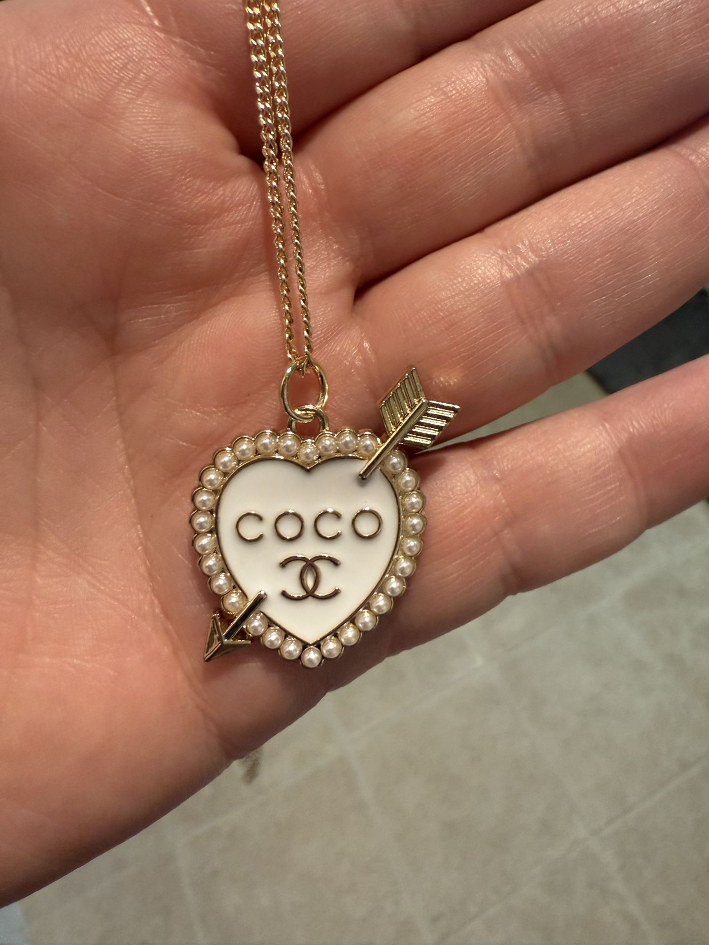 Designer Charm On a 20 Inch Gold Filled Chain Necklace