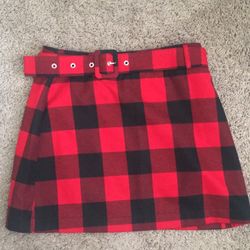 Forever 21 Black And Red Plaid Skirt 