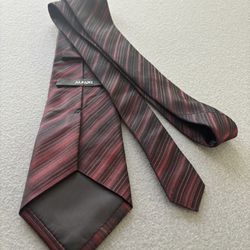 Men's Alfani Burgundy Black Silk Neck Tie
