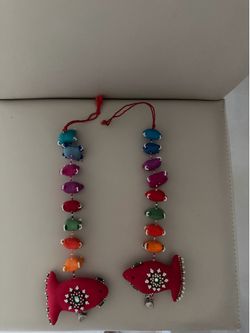 Artisan hanging decor. Hand made. 14” long. Set of 2.