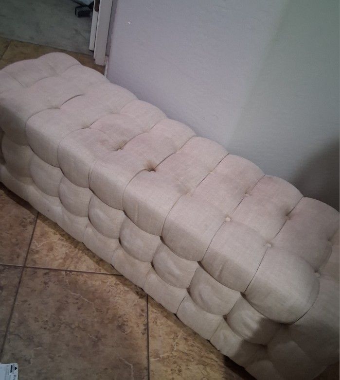 Soft Tanish colored Ottoman 58×16