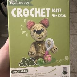 Faircosy Complete Dog Playing Tennis Crochet Kit for Beginners - Still Sealed