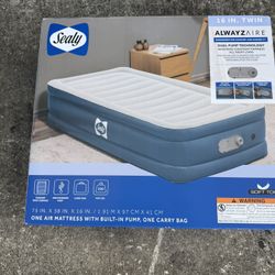 Sealy AlwayzAire Flocked Top Air Mattress Twin with Built-in Dual Pump
