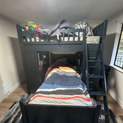 Pottery Barn Kids Camp Twin Loft/Bunk Bed System & Lower Bed Set