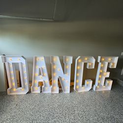 Dance Sign With Light Bulbs 