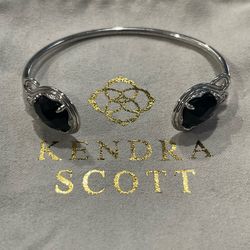 Kendra Scott Silver & Black Andy Cuff Bracelet