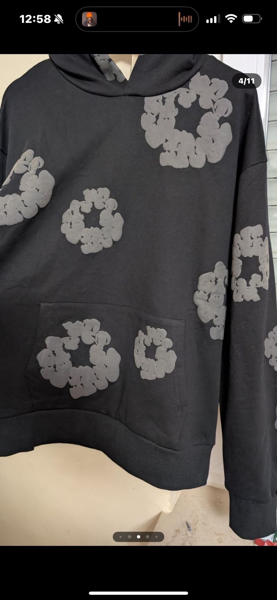 Black monochrome Denim Tears Hoodie
