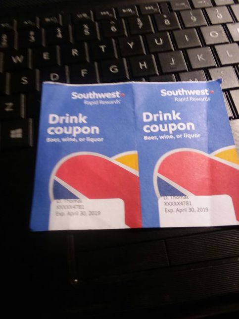 Southwest Airline's drink coupons