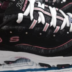 New Skechers D'Lites Black Pink  Sneakers 