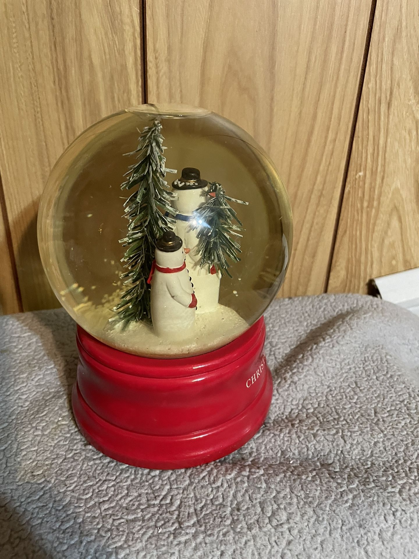 Vintage 2004 Snowman Snow Globe With Music