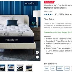 Novaform Mattress (Queen Size) + Bed Frame - FREE