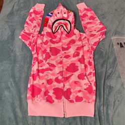 pink bape hoodie