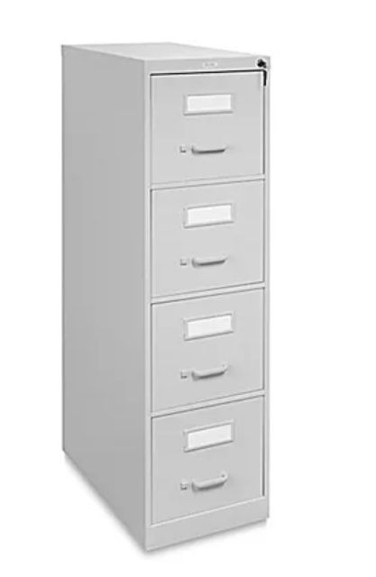 Vertical File Cabinet - Letter, 4 Drawer, Light Gray - NO LOCK