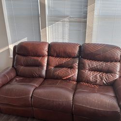 Free Leather Expresso Sofa and Love Seat