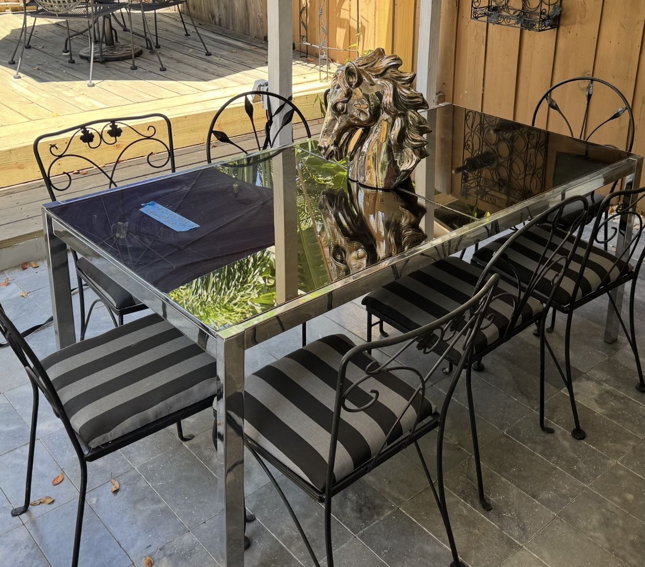 Mid Century Chrome Table 