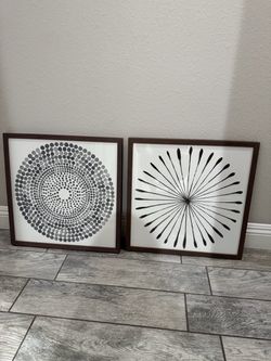 West Elm set of 2 framed artwork