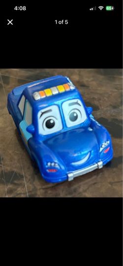 Blue Cartoon Face Toy Car Figure