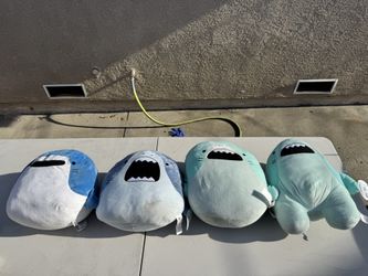 Set Of 4 Shark Plush