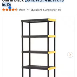 5 Tier Storage 36 in. W x 74 in. H x 18 in. D (used) $35