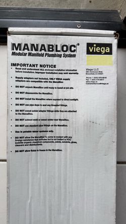 Viega MANABLOC 30-Ports 12 Hot/18 Cold Distribution Manifold System New!!! Never Been Installed Retail: $271+Tax!!! Local Pickup in Irvine/Tustin Is W
