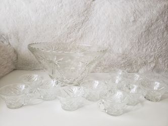 12 piece Antique Punch bowl