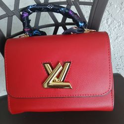 Ladies Red Purse With Scarf New