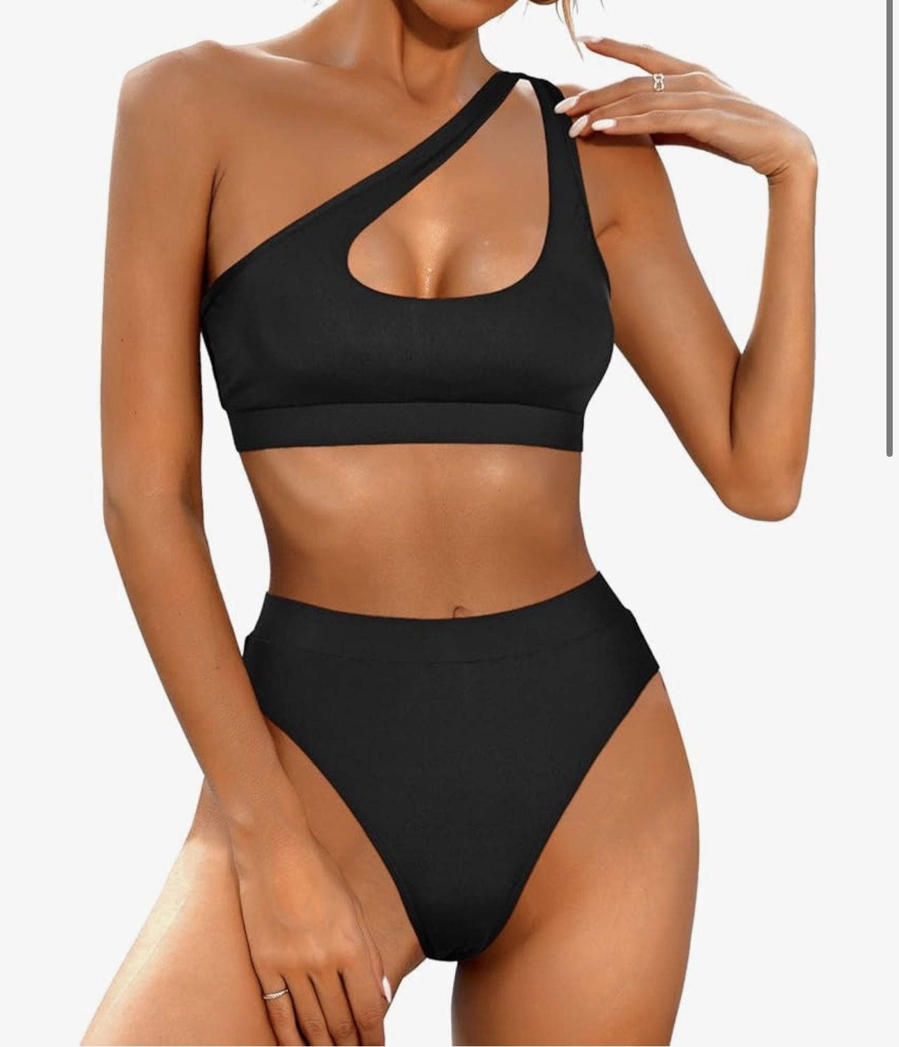 Black Bikini Set with Sarong - Size M
