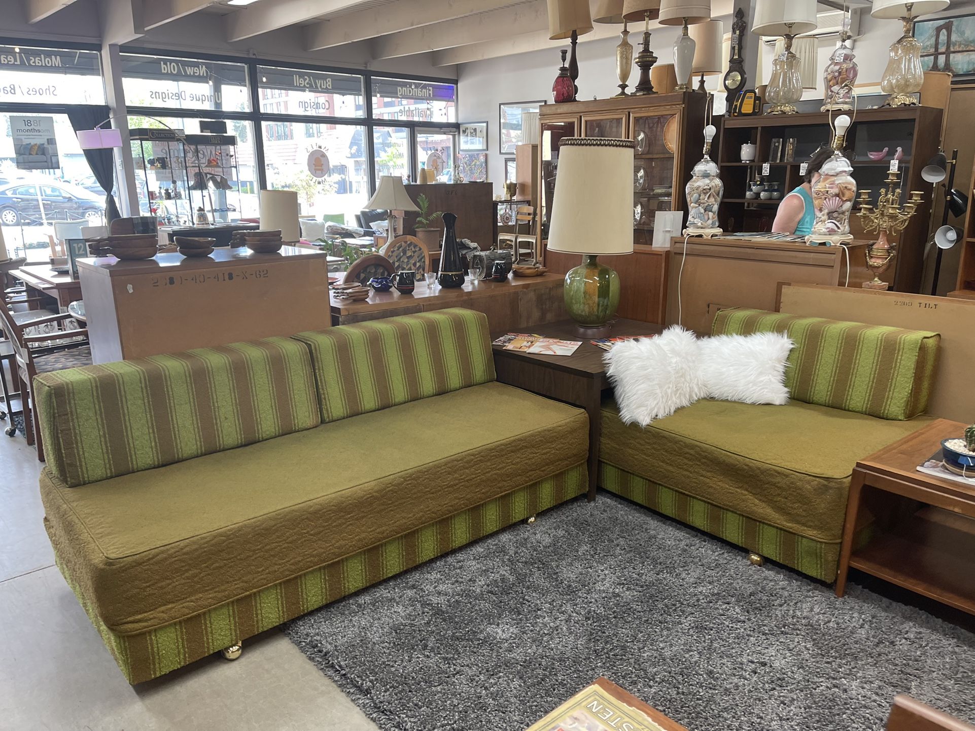 Vintage Sectional Daybed Sofas And Corner Table for Sale in Portland
