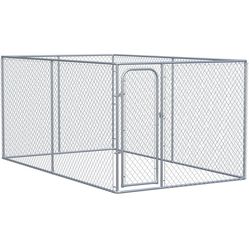 New in box PawHut Large Dog Kennel Outside, Heavy Duty Dog Cage, Outdoor Fence Dog Run with Galvanized Chain Link, Secure Lock, 13.1' x 7.5' x 6' D02-