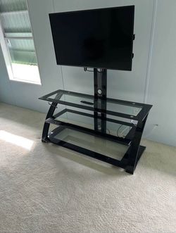 Smart vizio tv, remote and table
