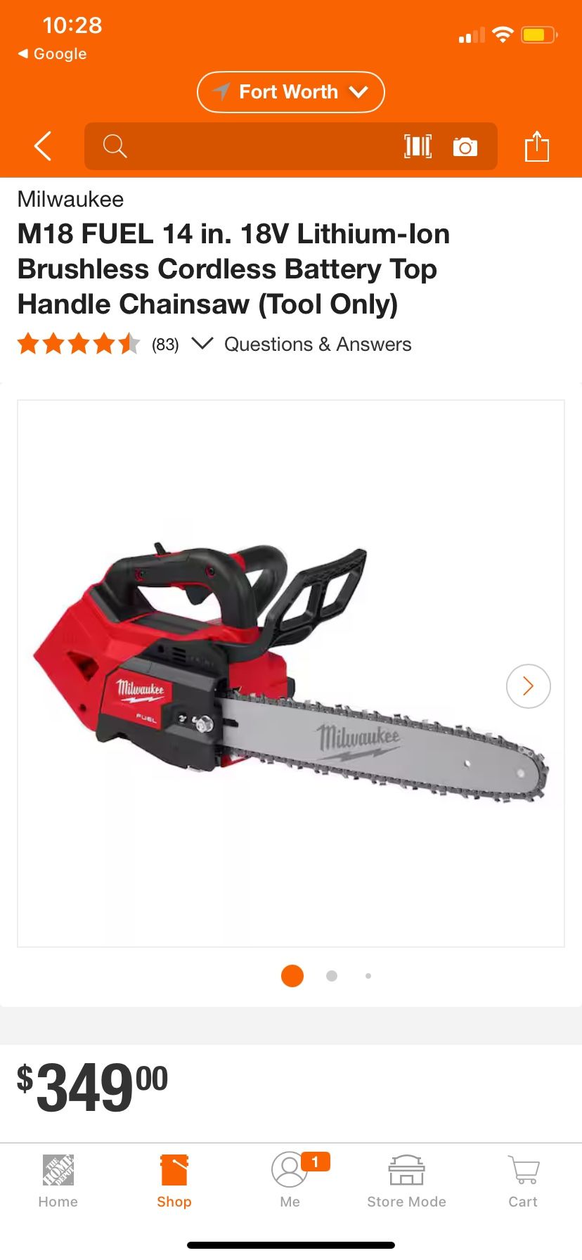 M18 Fuel 14”Handle Chainsaw Nuevo