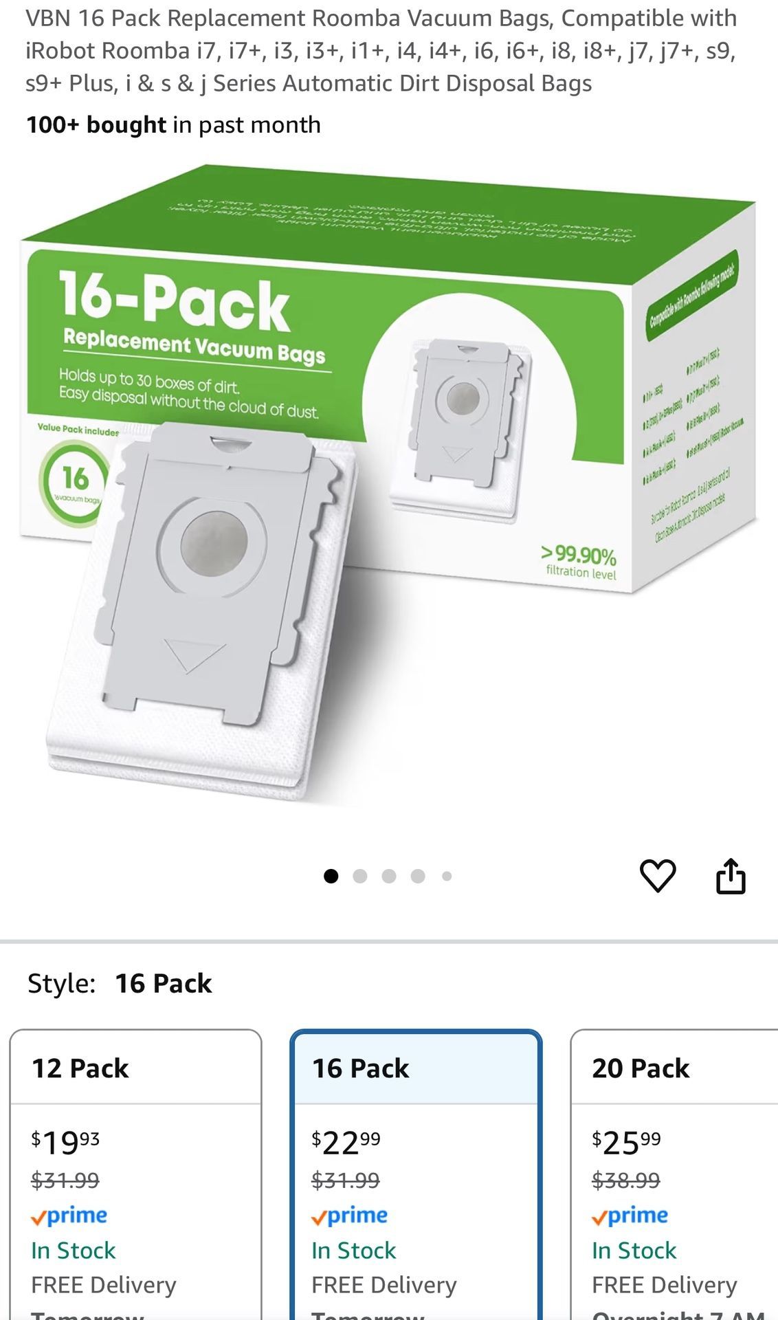 Roomba Replacement Vacuum Bags